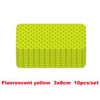 10pcs Car Bumper Reflective Stickers Reflective Warning Strip Tape Secure Reflector Stickers Decals Accessories