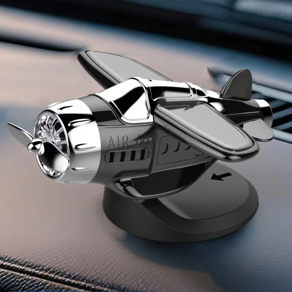 1PC Solar Energy Powered Rotating Propeller Fighter Ornaments Car Solar Decor Auto Interior Decoration Solar Aircraft Model