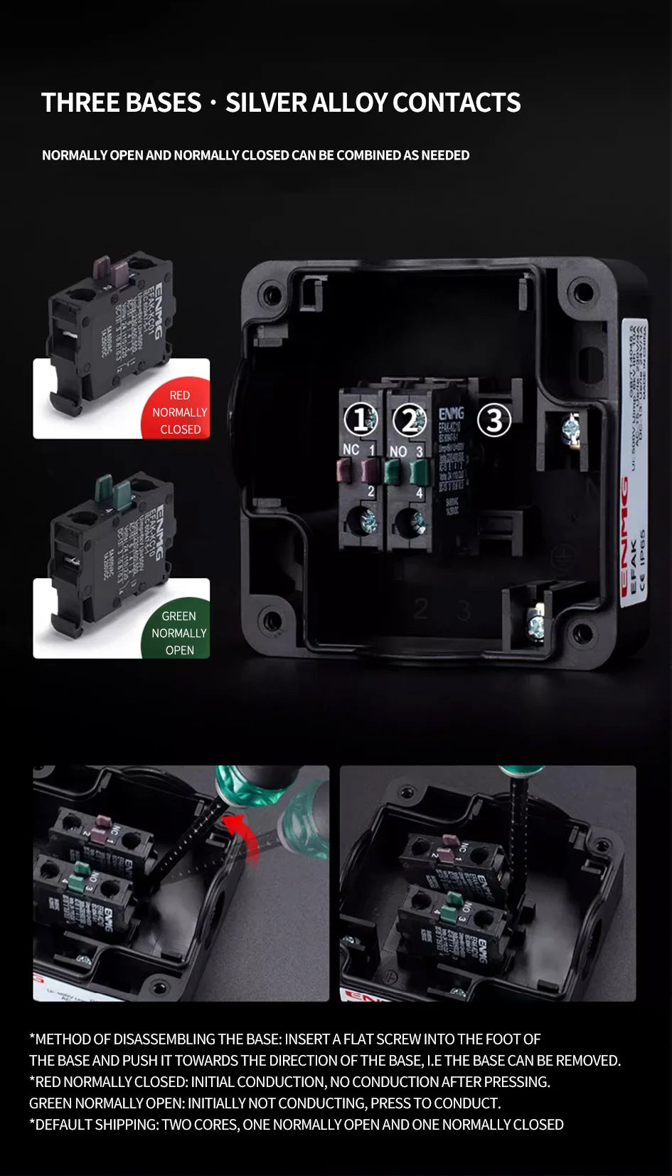 Large Mushroom Head Emergency Stop Button Switch, Waterproof Momentary or Self Locking Push Button for Machine Control