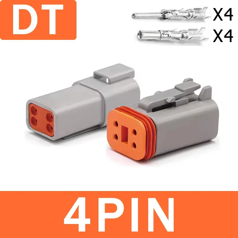 Deutsch DT/DTM/DTP/DTF Series Waterproof Connector 2-12Pin | Flange Mount for Automotive & Industrial Wiring Harness