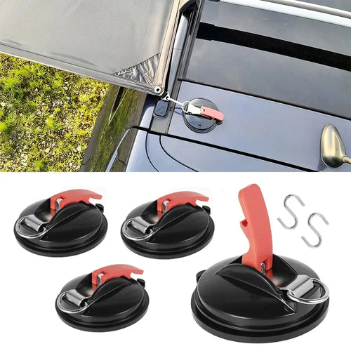 1/2/3/4Pcs Car Truck Tent Suction Multi-function Camping Tent Securing Hook Auto Accessories Vacuum Suction Cup Car Amagi