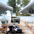 8 Pcs S Shaped Camping Awning Hooks Clips RV Tent Hangers Light Hangers With Holes For Caravan Camperb Accessories