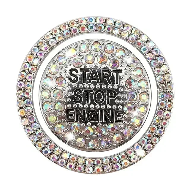 Car One-click Start Button Interior Engine Ignition Start Stop Button Protective Cover Crystal Decoration Car Accessories amagi