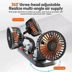 5/12v Automotive Fan Car Fan 24v 360° Adjustable 3/2/1 Head Air Low Noise Multifunctional Temporary Parking Card Auto Vehicles