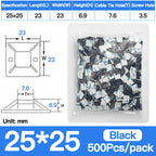 250/500/1000PCS Self-Adhesive Cable Tie Mounts, Strong Sticky Base Wire Holder Clips for Wall Fixing, Cable Routing Management