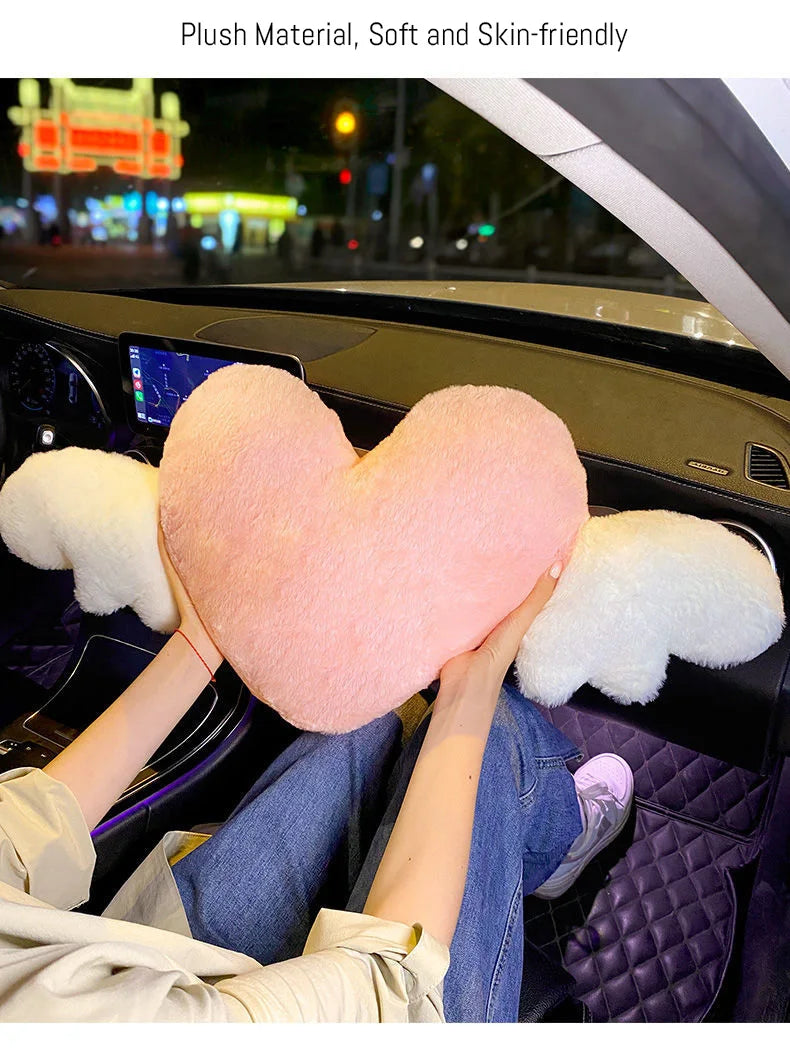Car head pillow neck pillow cute cartoon love heart back pillow waist pillow seat back cushion Automotive Car Accessories New