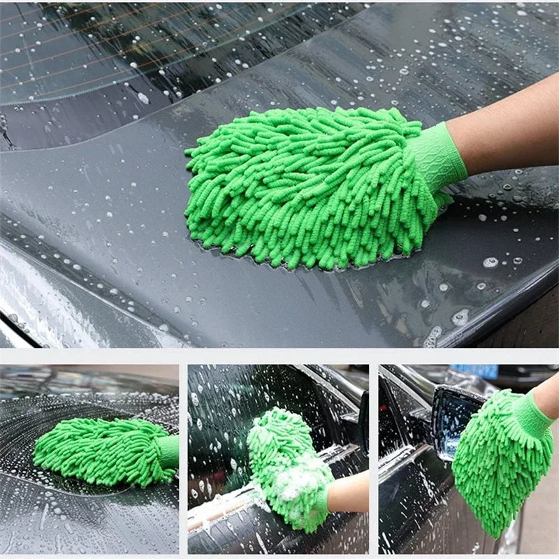 Ultra-Soft Microfiber Car Wash Gloves 20/1Pack - Double-Sided Coral Fleece Cleaning Mitts For Auto Detailing Maintenance Tools