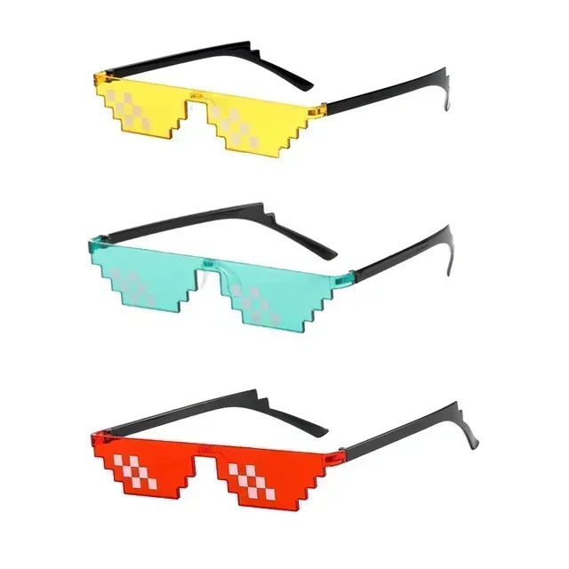 8 Bit Thug Life Sunglasses Pixelated Men Women Brand Party Eyeglasses Mosaic UV400 Vintage Eyewear Unisex Gift Toy Glasses Amagi