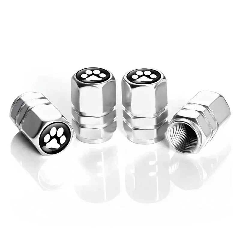 4pcs Tire Valve Covers Universal Fit Cute Pet Paw Pattern Protects Stems from Dust Debris Suitable Car Trucks Motorcycles Amagi