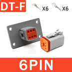 Deutsch DT Series IP68 Waterproof Connector with Fixed Flange Plug DT04-2P/12P for Auto/Truck/Bus Wiring 22-16AWG