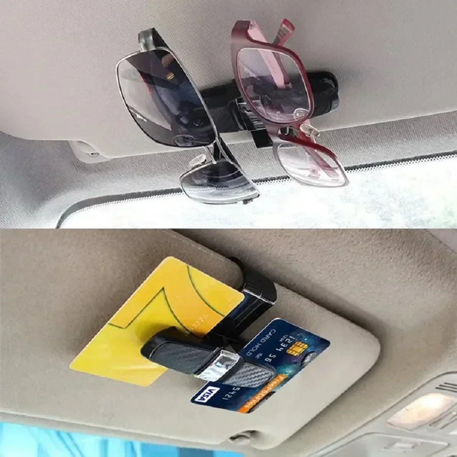 Car Glasses Case Universal Car Sun Visor Glasses Holder Sunglasses Clip Card Ticket Eyeglasses Holder Auto Interior Amagi