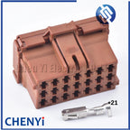 21 Pin Car Brown Connector Male Female Quick Connector Car Harness Connector Plug 8-968975-1 1-967630 With Pins