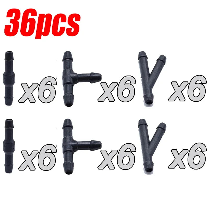 Car Windscreen Washer Joiner Pipe Connector T Piece Straight 3 Way Y Piece Air Fuel Water Petrol Wiper Washer Nozzle Hose