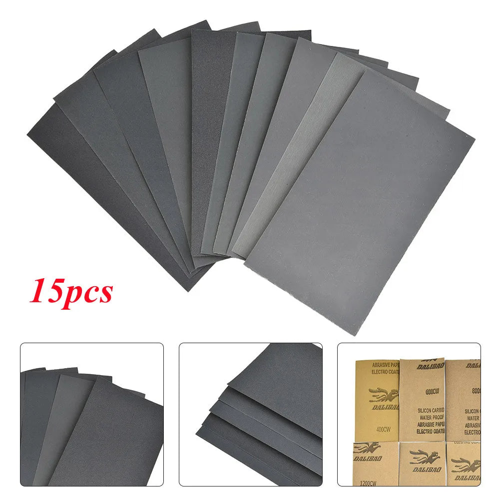 Car Polish Sand Paper 400 600 3000 800 1000 1200 1500 200 0 2500 Grit Metal Glass Ceramics Wood Polishing Sandpaper Wet/Dry Use