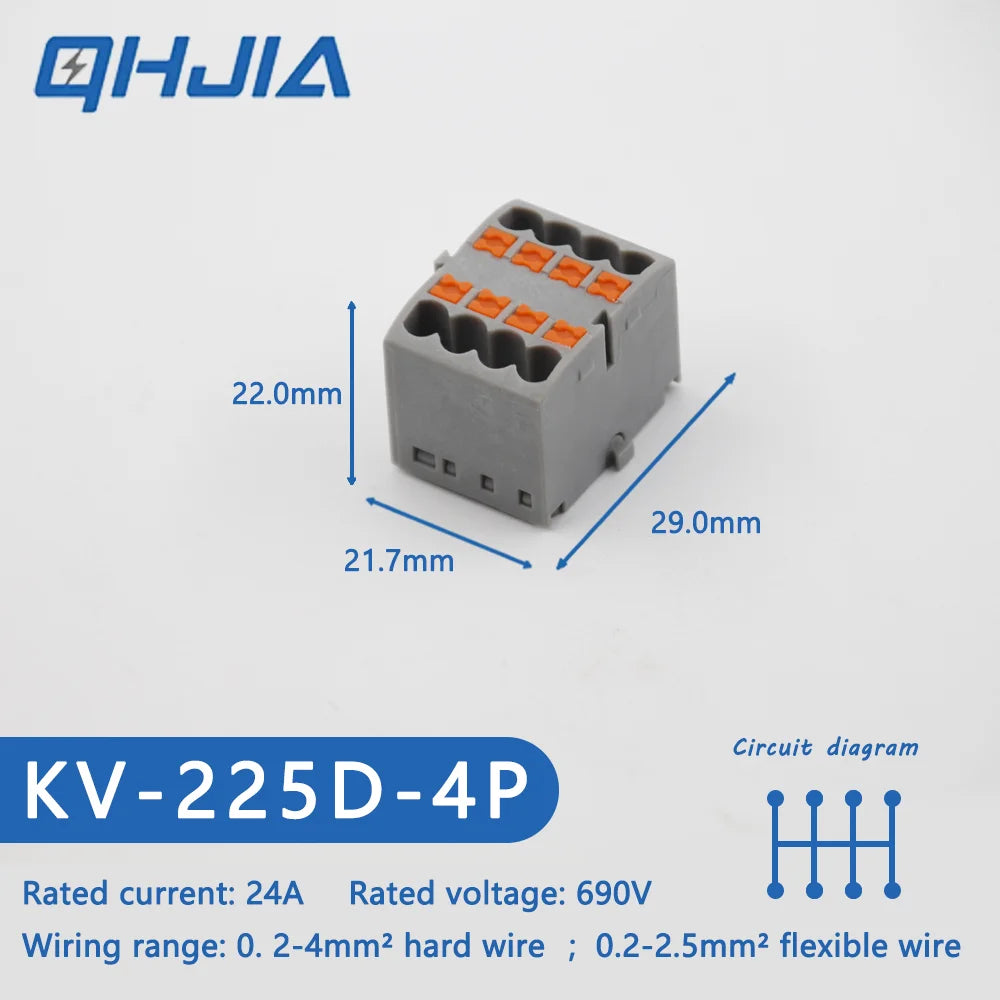 Fast Wiring Mini Rail-Type Quick Junction Box | 1-In-Multi-Out Plug-in Terminal Wire Connector for Easy Electrical Connection