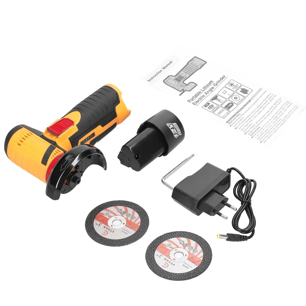 12V Cordless Electric Angle Grinder 19500rpm Lithium Battery Mini Polishing Grinding Machine Diamond Cutting Power Grinder Amagi