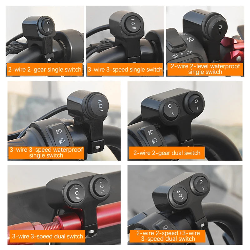 Motorcycle Headlight Switch Spotlight Fog Light Button Retro Moto Pit Dirt Bike Motorbike Accessories ATV Three Speed Adjustment