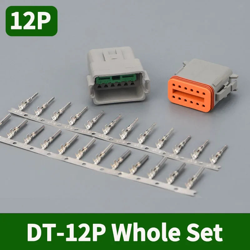 5/10/100 Sets Deutsch DT Series Waterproof Connector DT04-2P DT06-2S Male Female Docking Harness Plug 2P 3P 4P 6P 8P 12P Socket