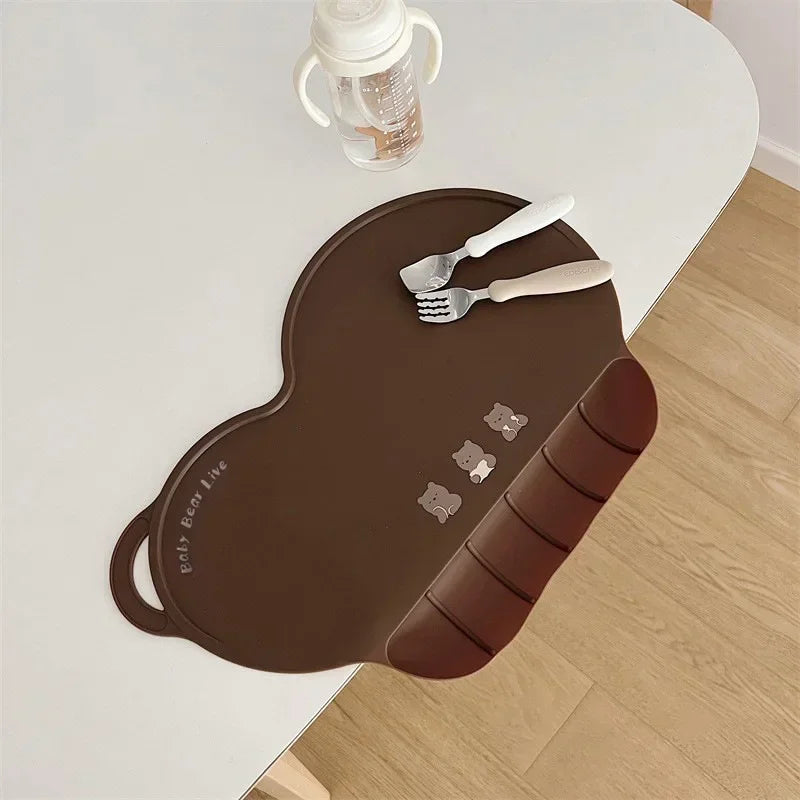 Non-Slip Table Mats Kids Placemats Baby Silicone Placemats with Catching Amagi
