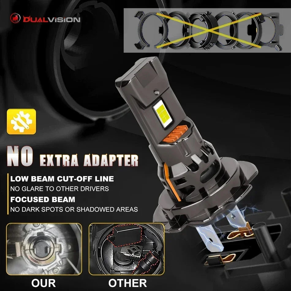 300W Turbo H7 LED CANBUS Lights 30000Lm Mini H11 LED Headlight With Cooling Fan Fog Driving Car Super Bright Waterproof Amagi