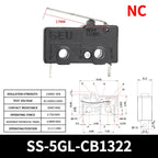10/50/100Pcs Micro Limit Switch SPDT Snap Action, 5A 250V Mini Switch for Home Appliance, Control Circuit, DIY Projects