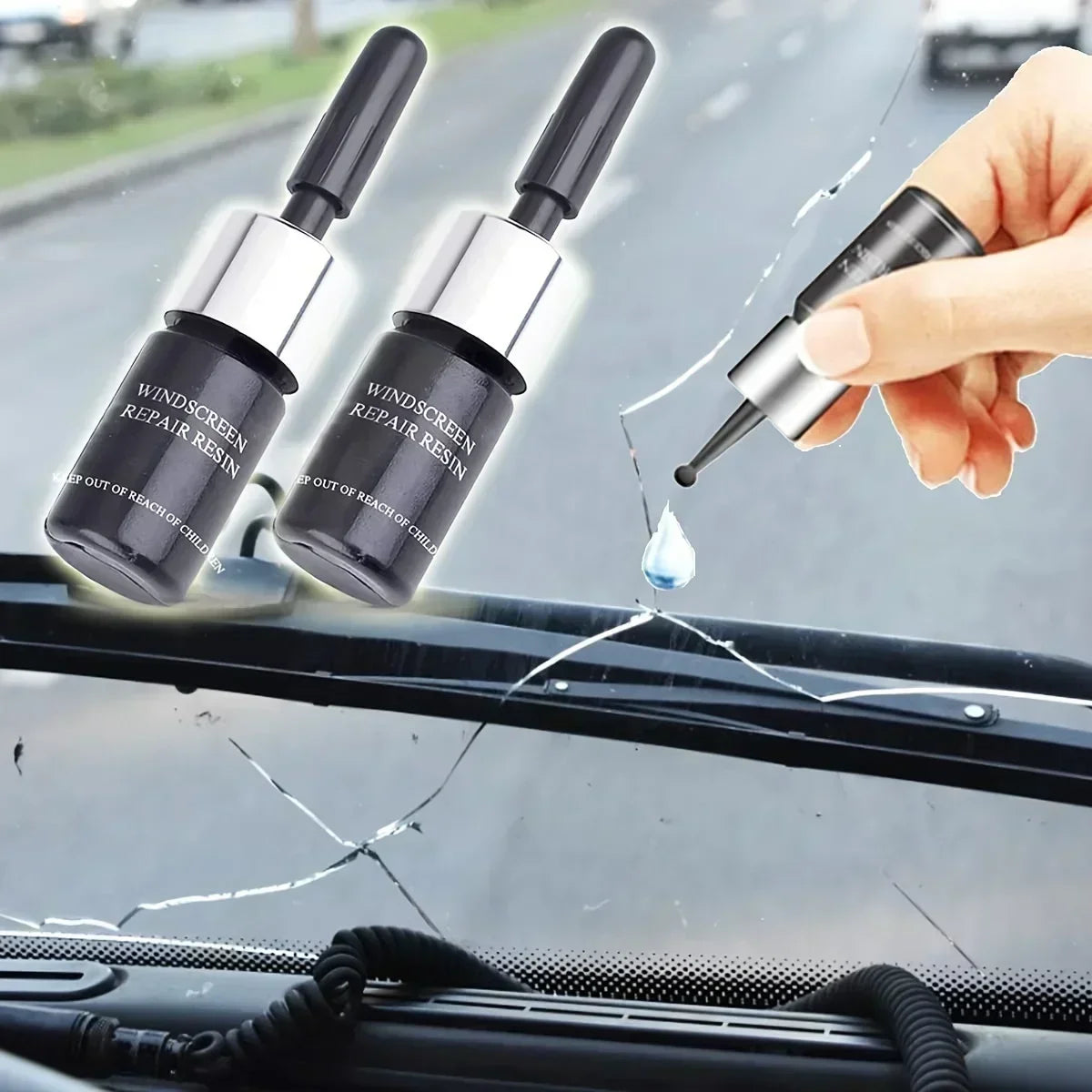 Car Glass Crack Repair Resin Kit Professional Auto Glass Repair Kit Stop Crack From Spreading DIY Car Maintenance Tools Amagi