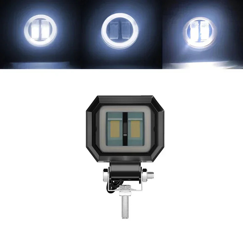 Motorcycle LED Angel Eye Work Light Bar Spot Lamp Offroad Car Boat Truck SUV Pickup 12V 24V Driving Fog Lamp Headlight Amagi
