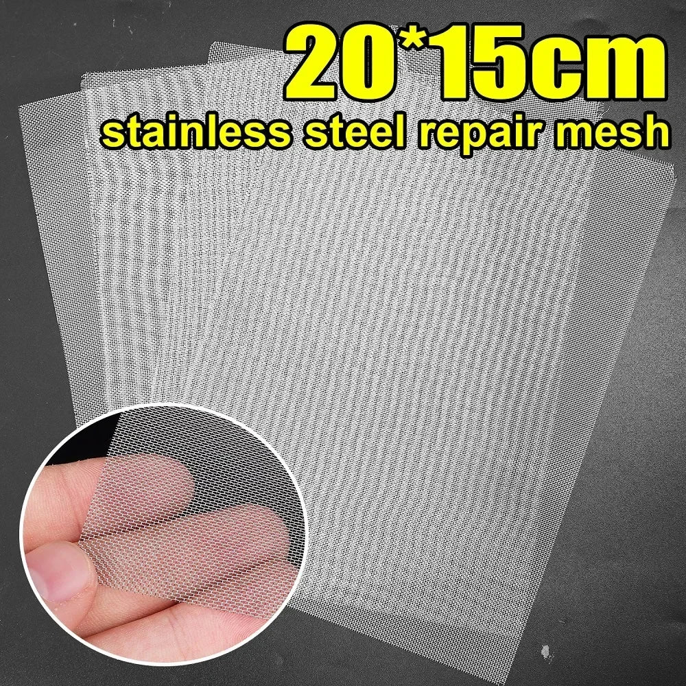 Automobile Bumper Stainless Steel Repair Mesh Plastic Crack Repair Mesh Welding Wire Mesh Net for Bumper Body Hood Vents 15x20cm
