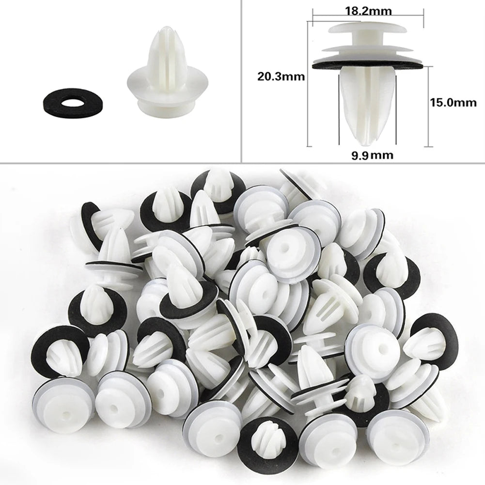 100Pcs Retaining Door Panel Clips Bumper Clips With Seal Ring Fastener Interior Fender Screw Rivet Car Interior Retaining Access