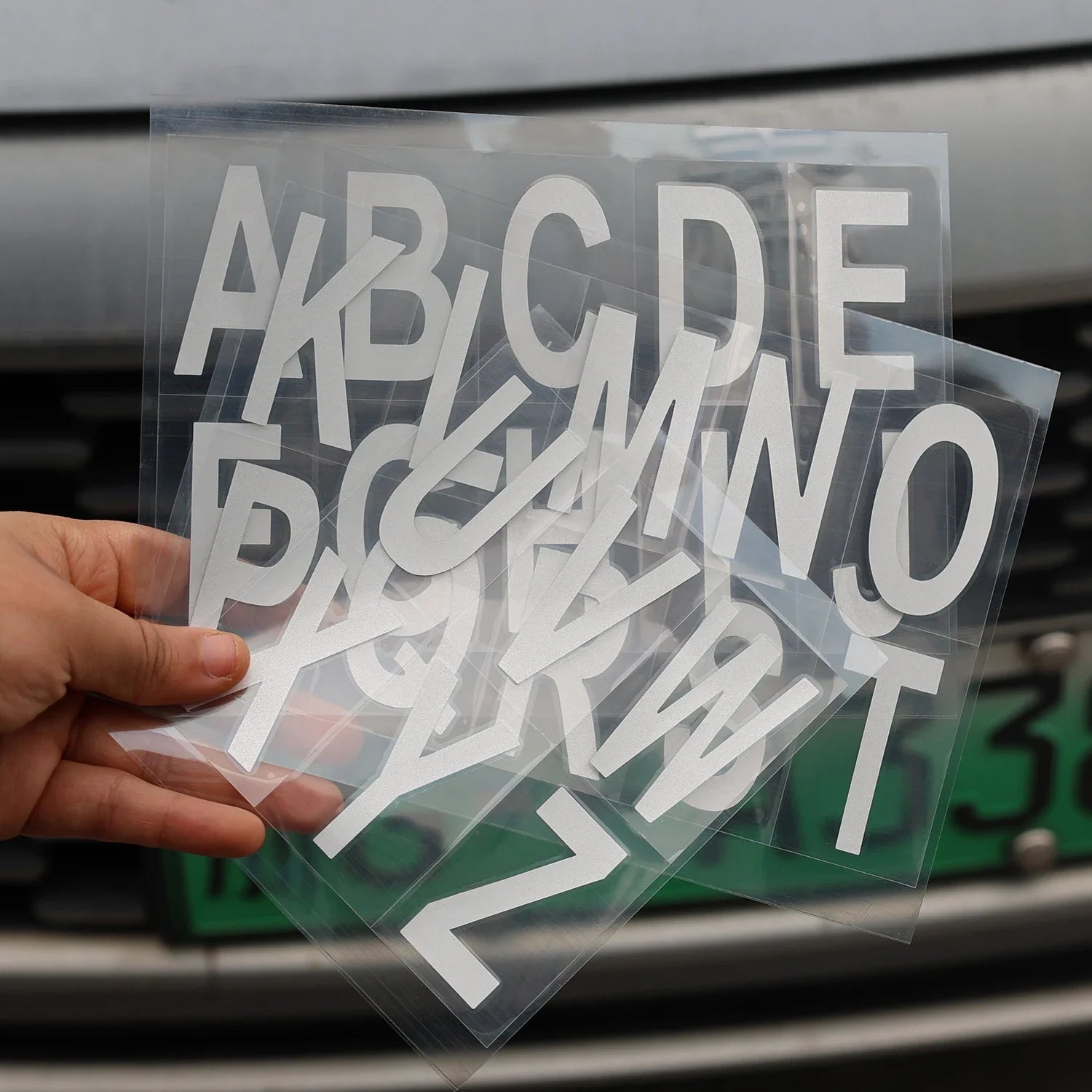 Night Reflective Alphabet Label Decal Car License Plate Number Reflective Stickers Mailbox Door Plate Number Waterproof Decals