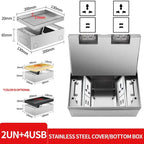 Hidden Inlaid Floor Socket: Ultra-thin Design with Built-in Multiple Power EU FR UN US AC Power Outlets and USB Charging Port