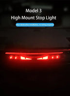 For Tesla Model 3 Highland Car High Mounted Taillight Brake Lamp Car Brake Projection Board PVC Tail Light Emblem Stickers Amagi