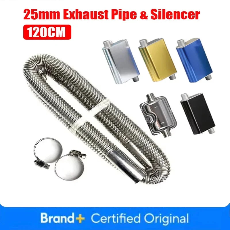 Air Diesel Parking Heater Stainless Steel Exhaust Pipe Tube Gas Vent Hose +Aluminum Foil Sleeve With Hose Clamp For Car Amagi