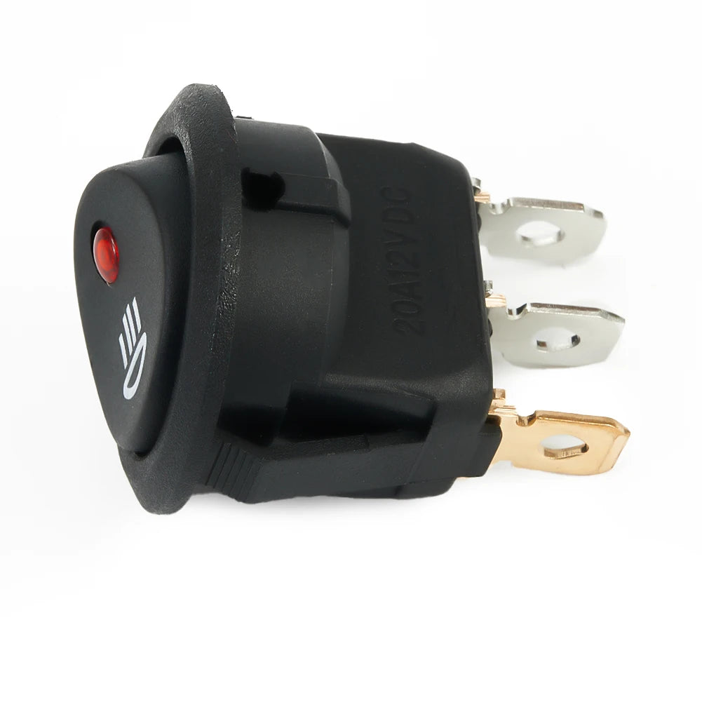 1 PC 23mm Car On  Off Rocker Switch Round 12V Red Led  Fog Light Lamp Symbol Car Van Truck  ABS Plastic Fog Light Switch