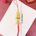 1Pc 2025 Year Of The Snake Gold-Plated Plastic Zodiac Snake Pendant Lucky Mascot Home Car Hanging Ornaments