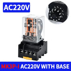MK2P-I MK3P-I Intermediate Relay, 8/11 Pin Electromagnetic Power Relay with Copper Coil and Silver Contact AC220V DC24V