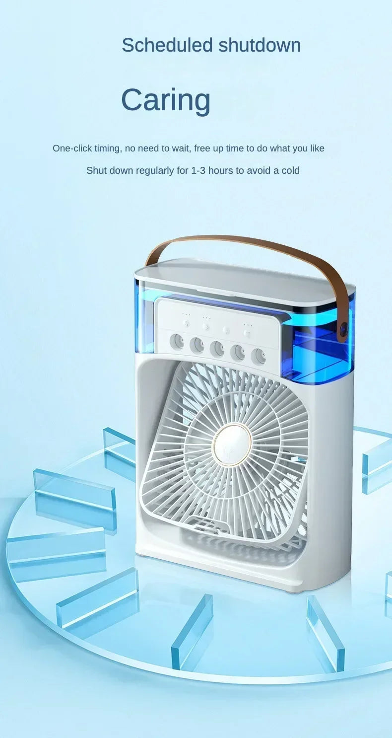 Super Cooling Desktop Small Fan Spray Air Conditioning Fan Cooling Miracle Air Cooler Dormitory Small USB Electric Fan Amagi
