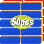 50/10pcs Car Bumper Reflective Stickers Reflective Warning Strip Tape Secure Reflector Stickers Decals Safety Warning 3*8CM