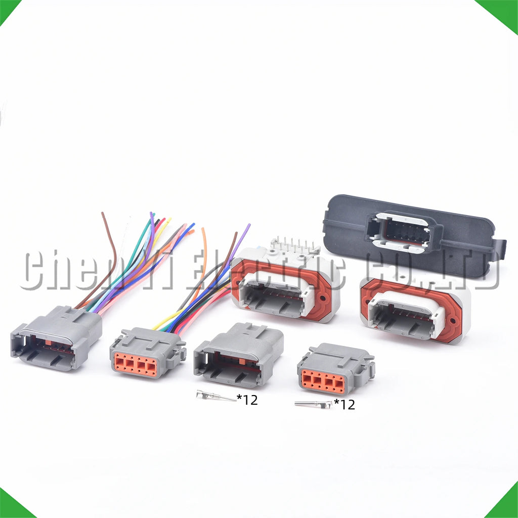 12-pin wire harness dtm06-12s dtm04-12p female automotive waterproof connector sealed