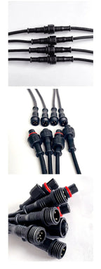 M12 Male-Female Waterproof Adapter 2/3/4/5 Pin - 20cm Length IP65 Cable Head for LED Bar/Neon Light Connection
