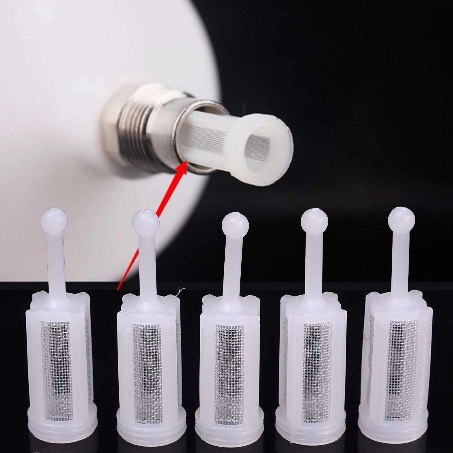 Car Paint Spray Gun Filter Replaceable Nylon Fine Mesh Filters Anti Clogging Paint Feed Nozzle for Automotive Detailing Graffiti