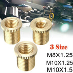 Gear Shift Knob Thread Adapter Nut Insert Kit M10x1.25 M10x1.5 M8x1.25 Universal Car Gear Shift Knob Head Thread Adapter Kit