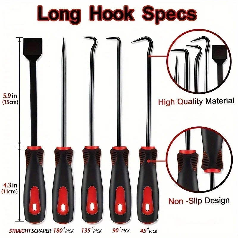 11Pcs Oil Seal O-Ring Gasket Remover Hand Tools with Bag Car Auto Pick Hook Puller Remover Tire Stone Cleaning Maintenance Amagi