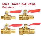 10PCS Ball Valve with 6-12mm Hose Barb and Male Thread Connectors (1/8'', 1/2'', 1/4'') for Copper Pipe Fitting Coupler Adapter