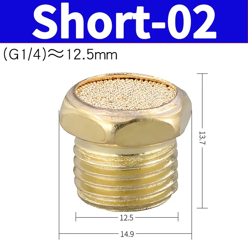 Air Fittings Brass Control Muffler Compressed Air Pneumatic Exhaust Muffler The Electromagnetic Valve Scarf Connector
