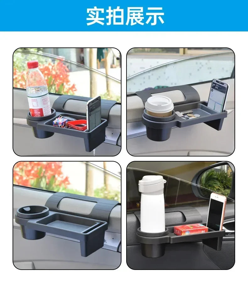 Versatile Car Organizer with Cup Holder Phone Slot Durable Plastic Fits Side Door or Window Ideal for Daily Use Accessories