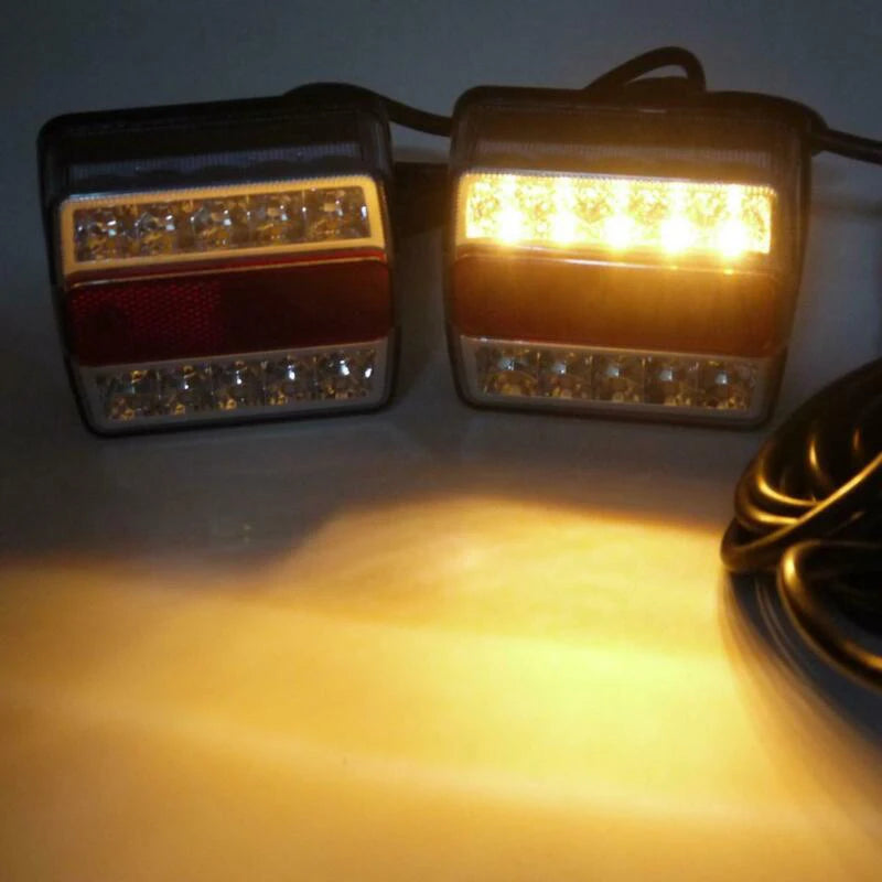 2Pcs Rear Submersible Trailer Tail Lights Kit Boat Marker Truck Waterproof Campers Trailer Taillights