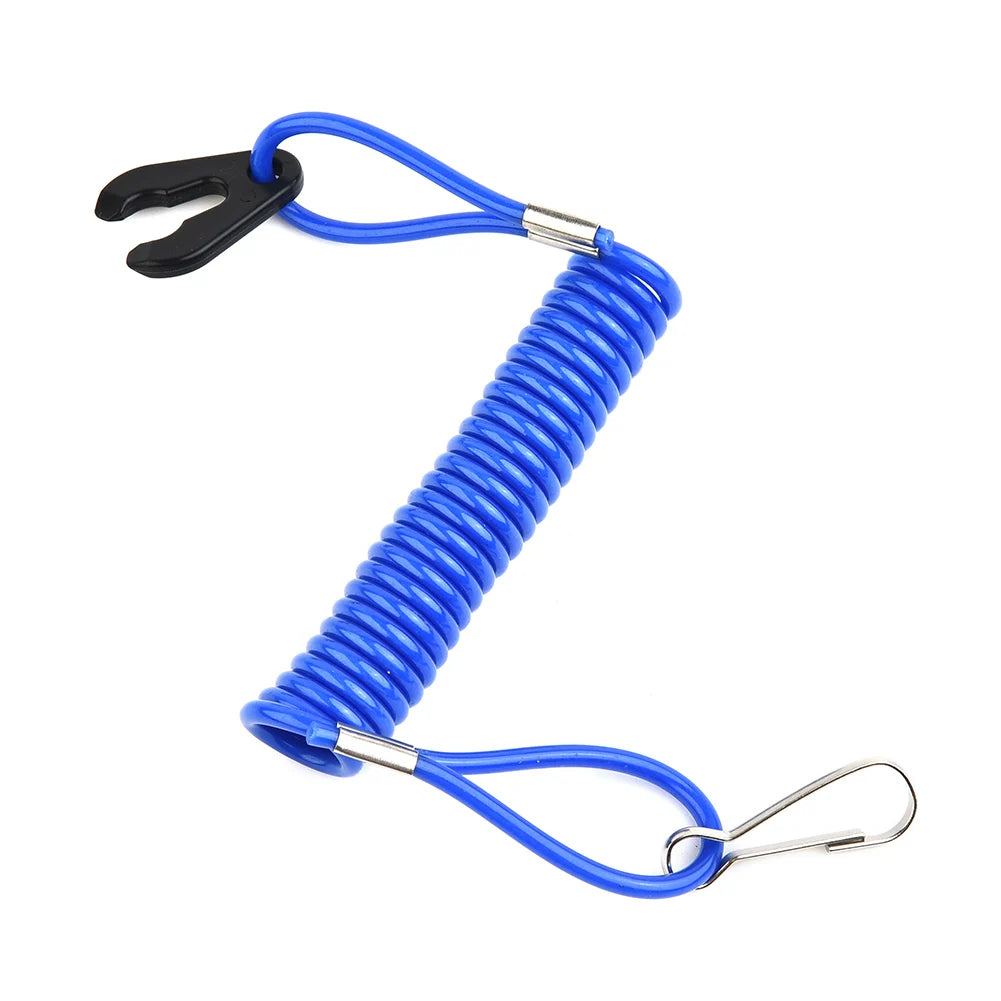 1 Pc Outboard Cut Off Stop Switch Safety Tether Lanyard Powerboat Outboard Stop Floating Safety Lanyard Blue