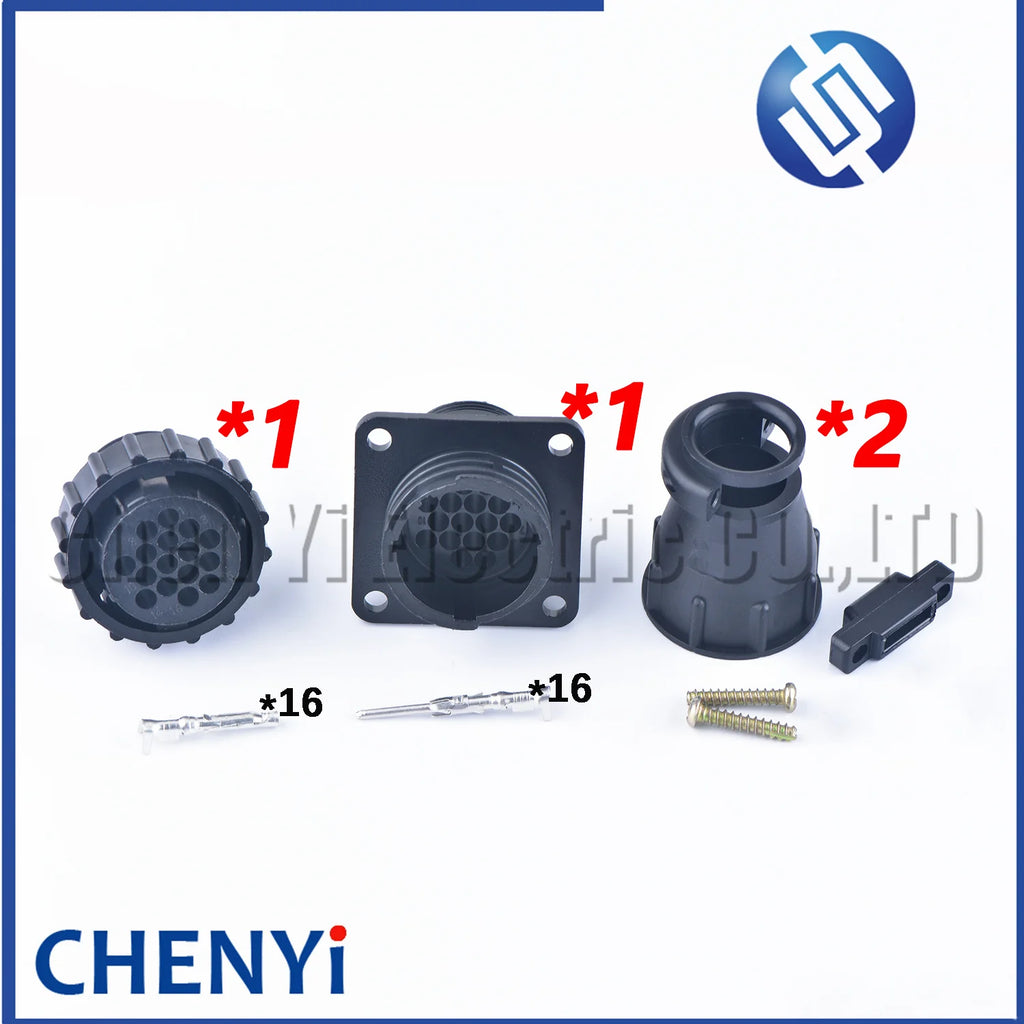16 Pin diagnostic Connector Automobile Male Female History Password aviation Plug And Tail Clamp 206036-1 182916-1 206070-8