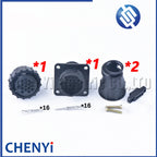 16 Pin diagnostic Connector Automobile Male Female History Password aviation Plug And Tail Clamp 206036-1 182916-1 206070-8